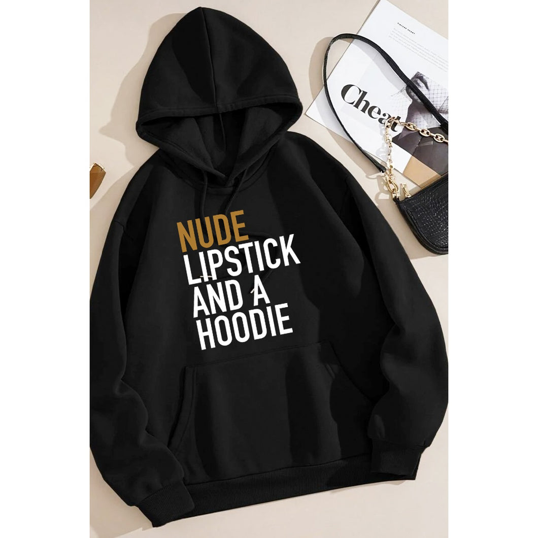 Nude Liptick & A Hoodie